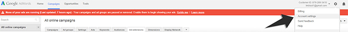 Syncing google adwords