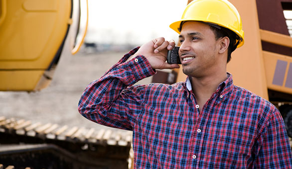 Construction Worker Uses Grasshopper