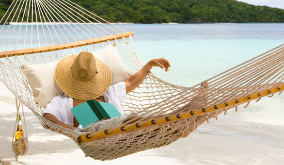 A person in a hammock