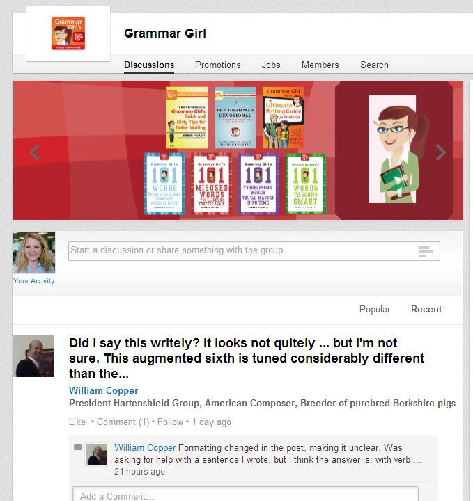 The Grammar Girl group on LinkedIn