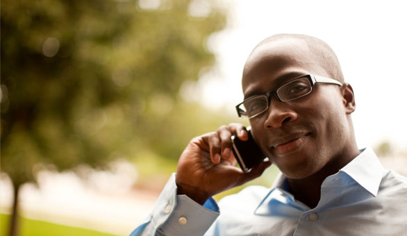 Entrepreneur Using a Phone