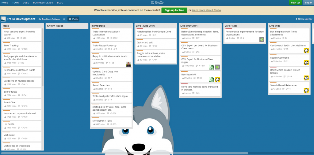 trello screenshot